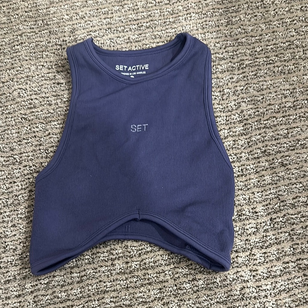 SET Active Deep Blue Ribbed bra